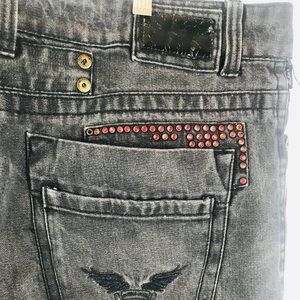 Mens Robin Jeans Black Bootcut Sz 34